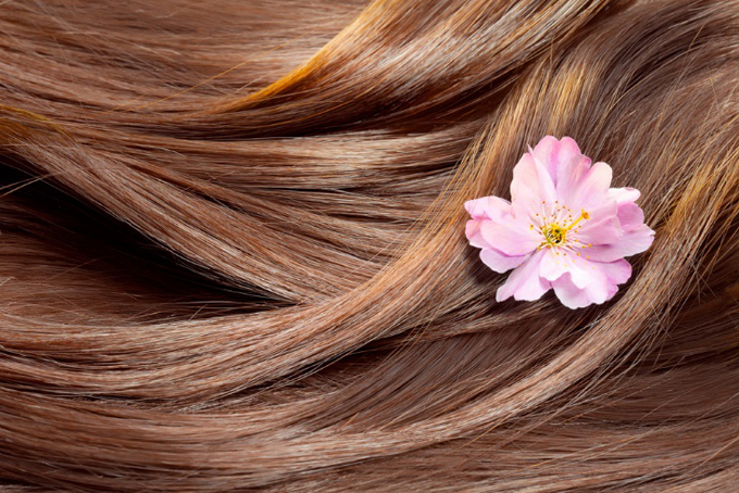 サラサラの髪とお花