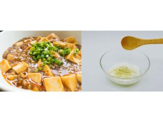 麻婆豆腐とおからパウダーヨーグルトの画像