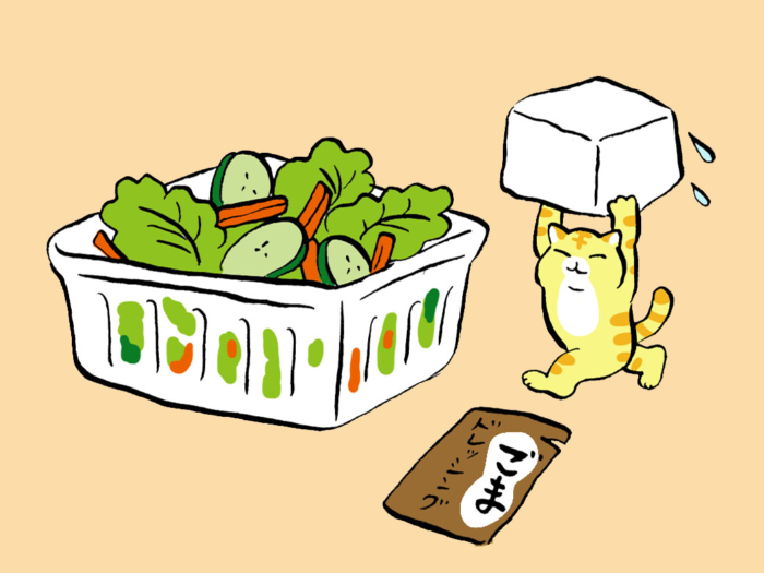 「グリーンサラダ＋豆腐」で肌悩みをケア！ #コンビニちょい足し薬膳