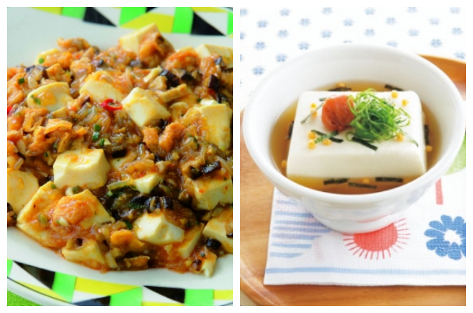 ベジマーボー豆腐と豆腐茶漬けの画像
