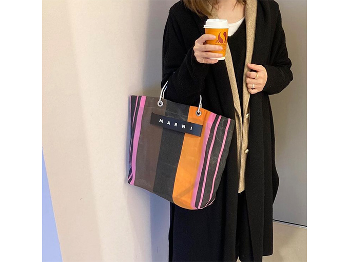 ホワイトブラウン MARNI ストライプトートバック - 通販 - trd-chp.com