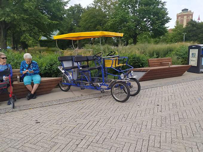 シカゴ市内で人気のpedicab（３輪の自転車タクシー）