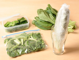 生のまま冷凍で1カ月！小松菜の冷凍＆冷蔵保存