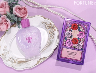 アナ スイ【2025クリスマスコフレ】パール入り＆ティーローズ香る『ローズ ボディオイル』をレビュー