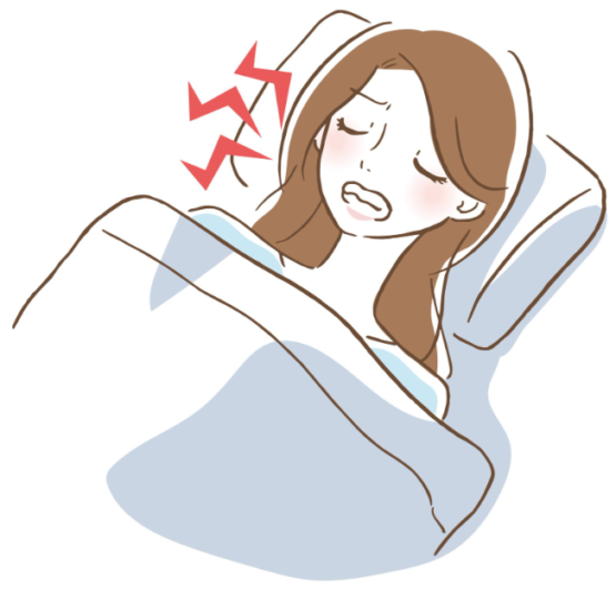 歯ぎしりする女性のイラスト