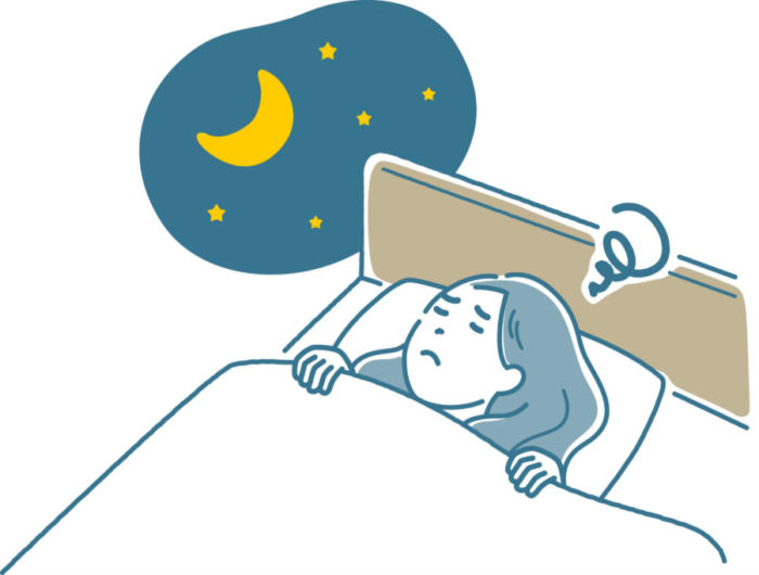 寝つきの悪い女性のイメージイラスト