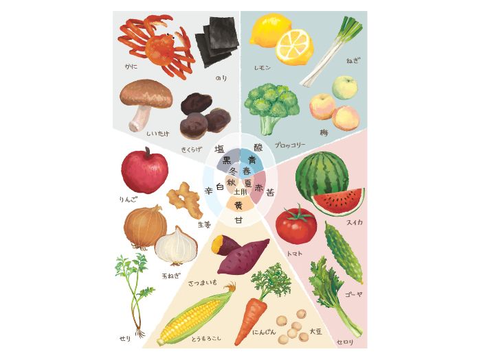 四季の食材イラストを入れる