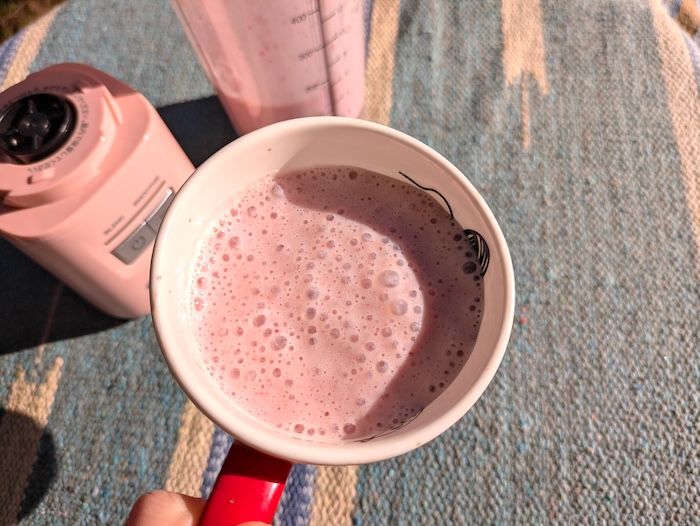 ストロベリーバナナのホットスムージー