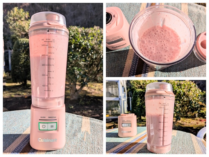 クイジナートのコードレス パーソナルブレンダーでストロベリーバナナを作る