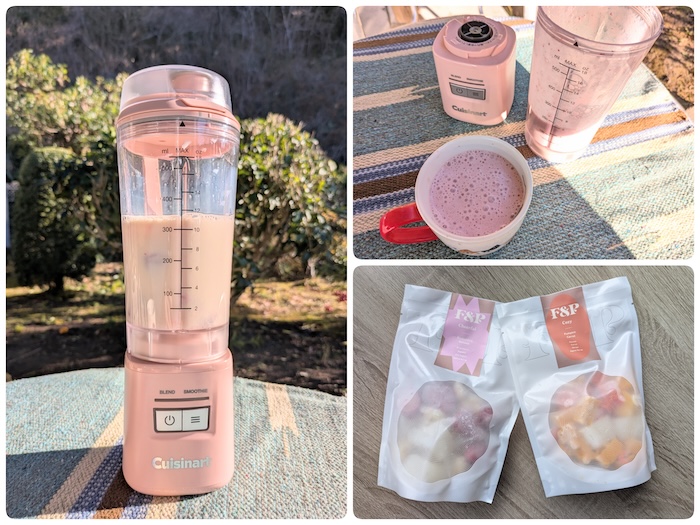 Ｆ＆Ｐ Smoothieのスムージーキットとクイジナートのコードレス パーソナルブレンダー