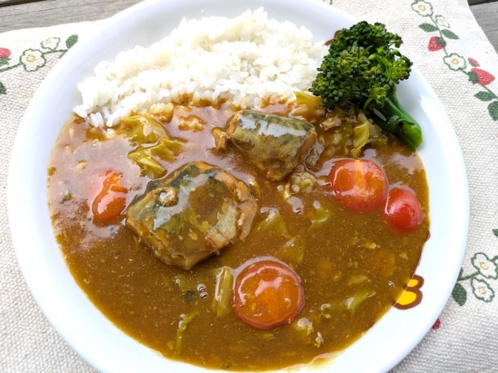 「だしの旨みとスパイスのカレー」で作ったさば缶だしカレー