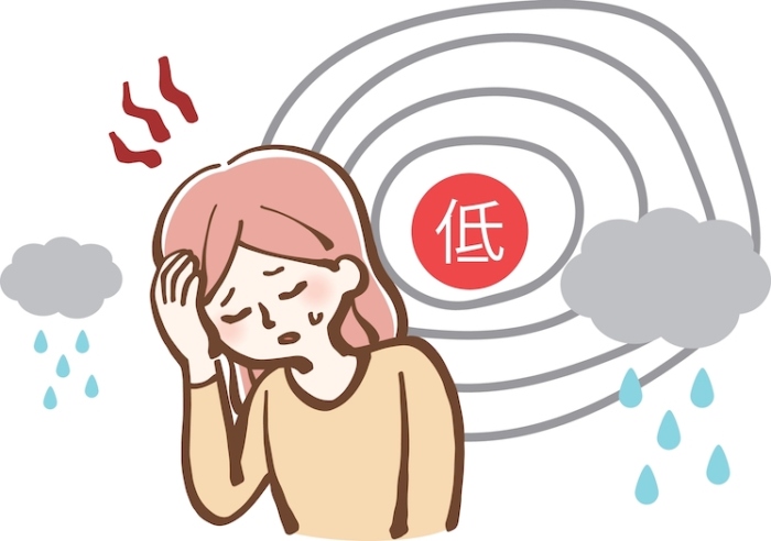 気圧に左右されているイラスト