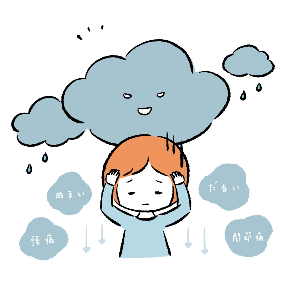 天気に左右されるイラスト