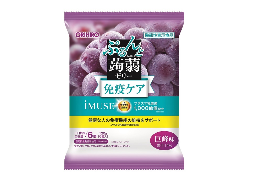 ぷるんと蒟蒻ゼリーパウチ　プラズマ乳酸菌（巨峰味）