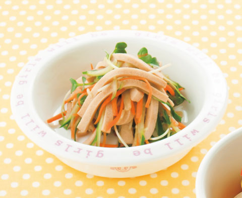 高野豆腐と野菜のさっぱりサラダの完成イメージ
