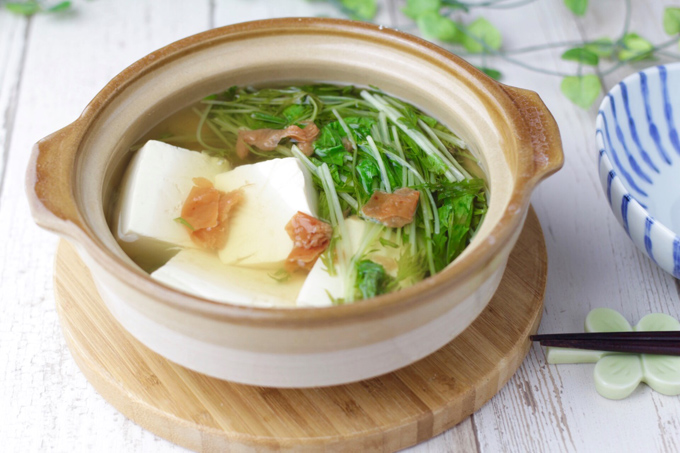 蒸し暑い日 食欲のない日でも温かい食べ物を 豆腐と水菜の梅鍋 明日の朝ごはん ダイエット フィットネス ヘルスケアのことならfytte フィッテ