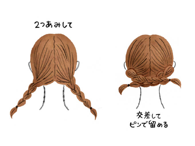 花粉対策ヘアスタイルイラスト