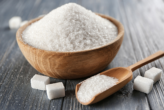 白砂糖と角砂糖の画像