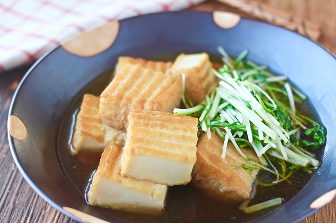 煮汁がしみ込むとさらにおいしい 水菜と厚揚げの煮びたし 今日の作り置き ダイエット フィットネス ヘルスケアのことならfytte フィッテ