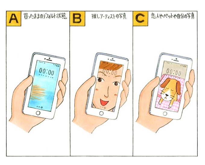 スマホの待ち受け画面のイラスト