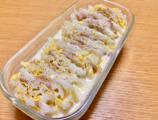 レンジで簡単！Wたんぱく質レシピ「豚肉と白菜の豆乳ミルフィーユ」 #今日の作り置き