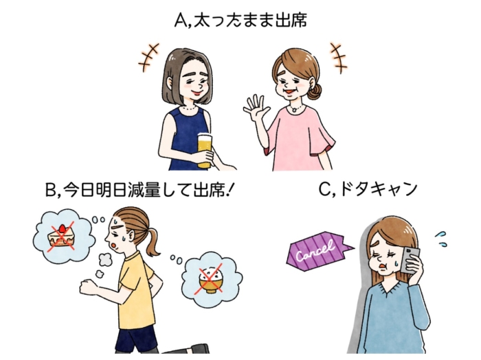 ダイエットチョイス 参加表明していた同窓会 やせられないまま前日に どうする Eico式ダイエットのコツ 13 ダイエット フィットネス ヘルスケアのことならfytte フィッテ